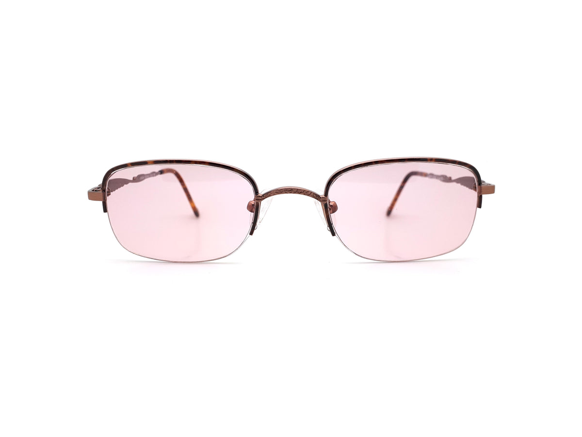 Vintage 90s Sunglasses Bronze Rectangular Semi Rimless