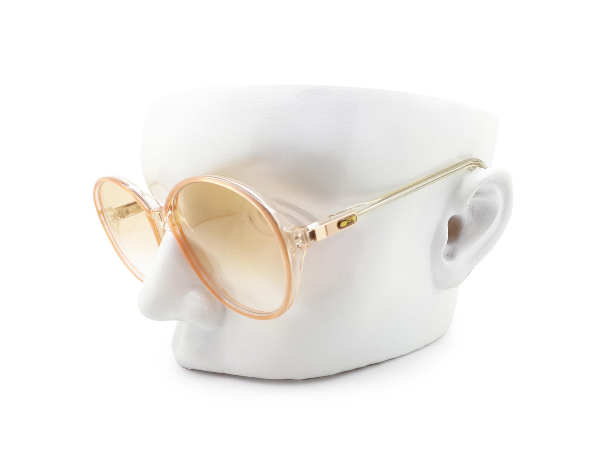 Cazal Mod 140 Round Sunglasses with light amber gradient lenses