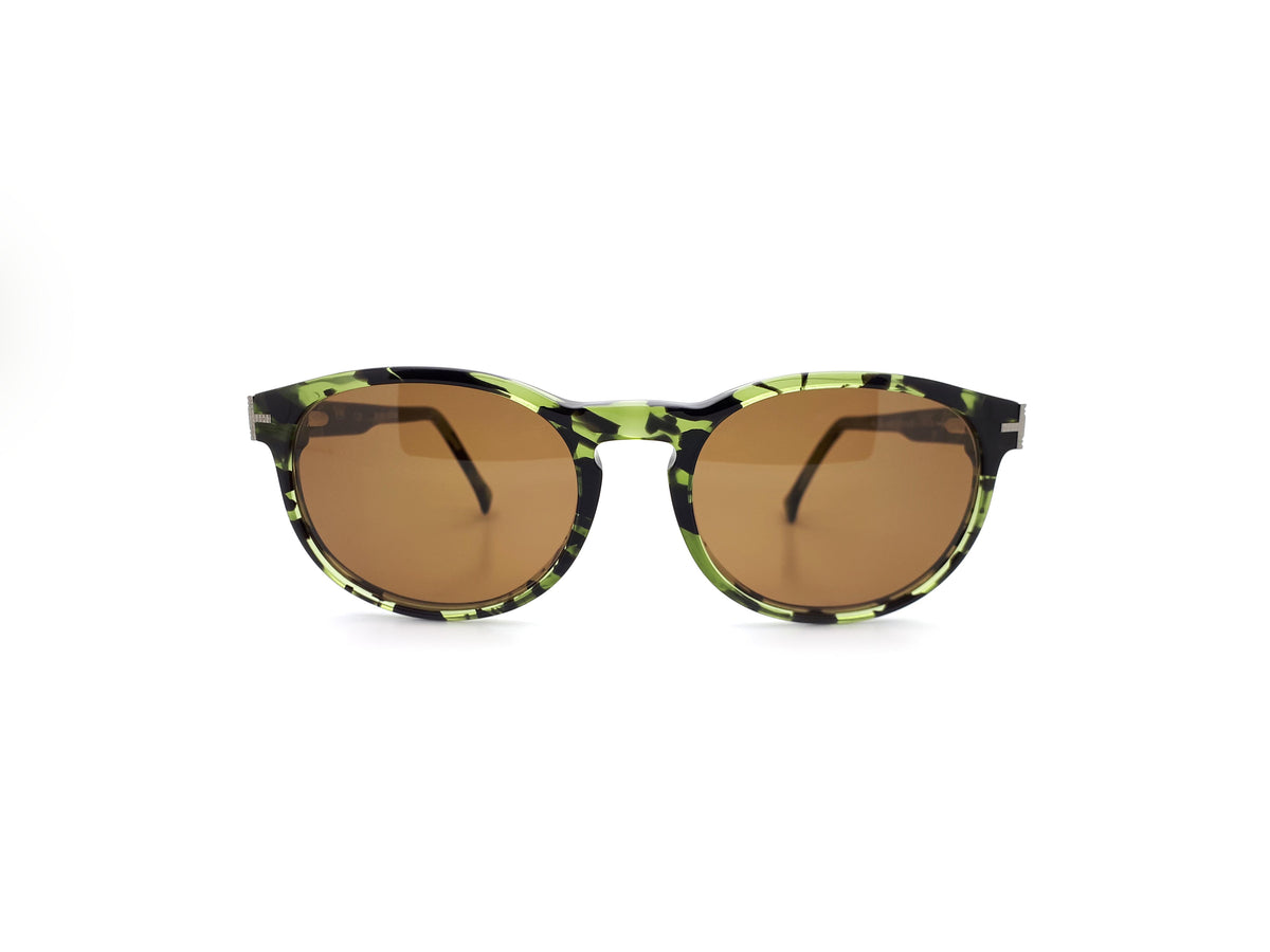 Vintage Elce Green Acetate Wayfarer Sunglasses 1980s