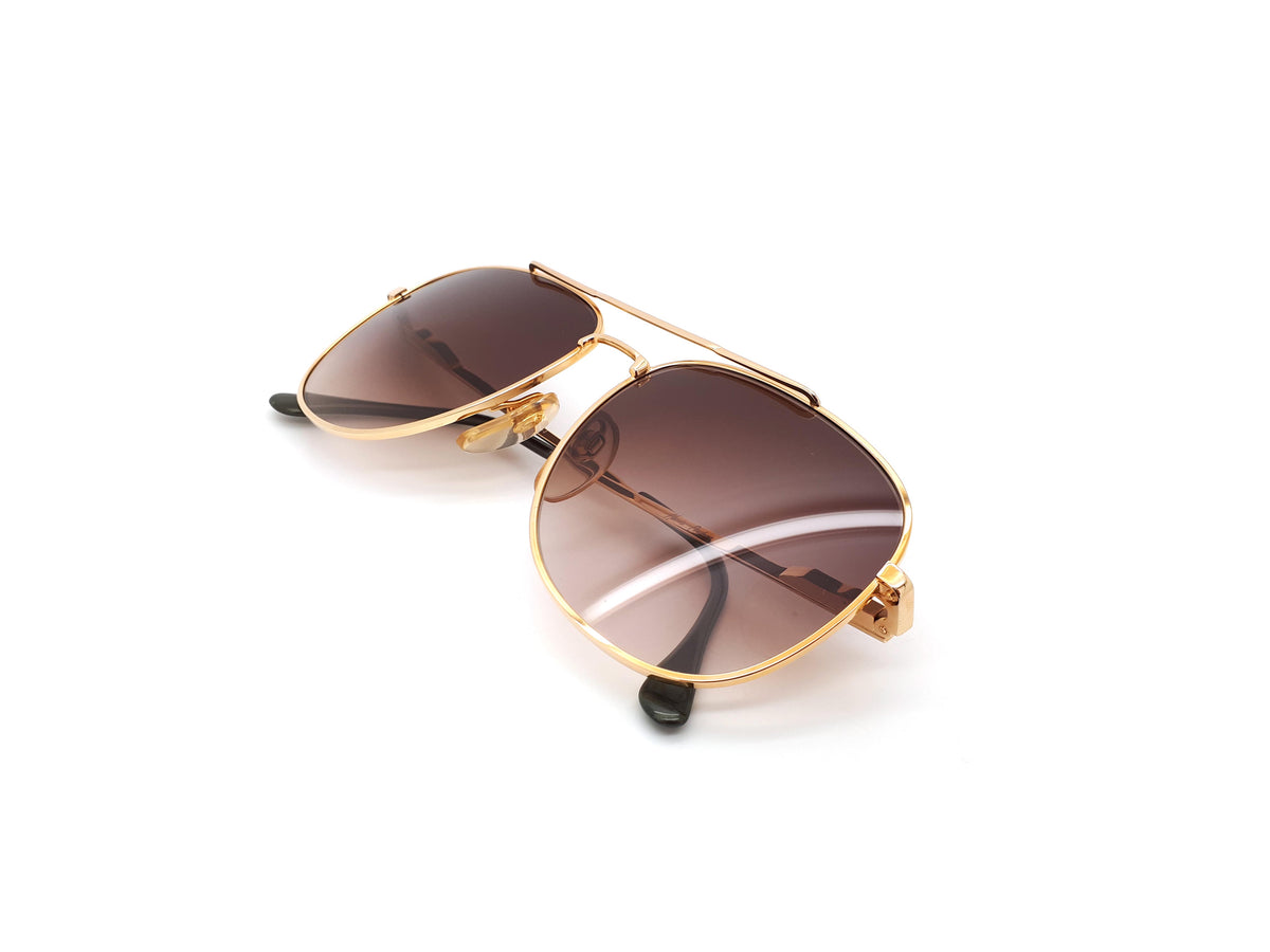 Vintage Haute Couture 8307 1 Gold Aviator Sunglasses 80s