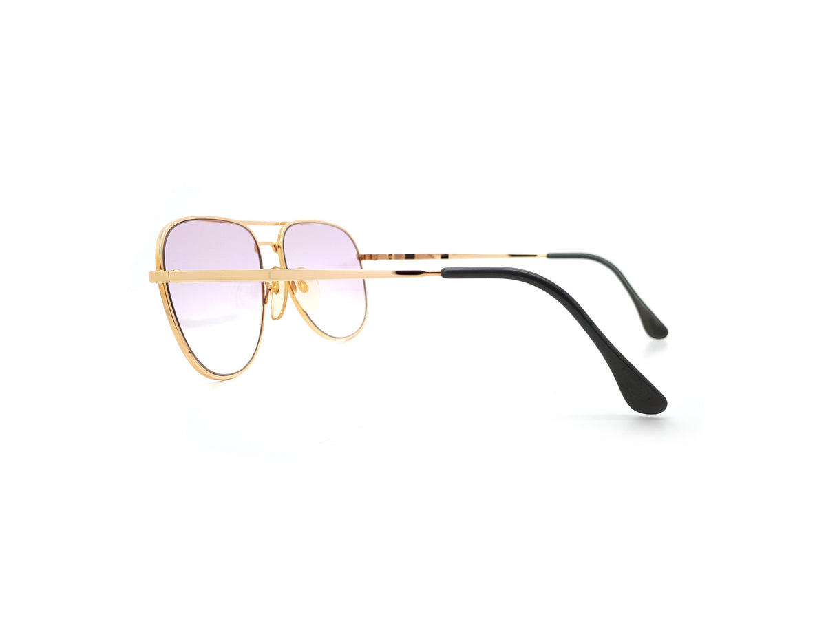 Vintage Gold Aviator Sunglasses with Purple Lenses 1980s