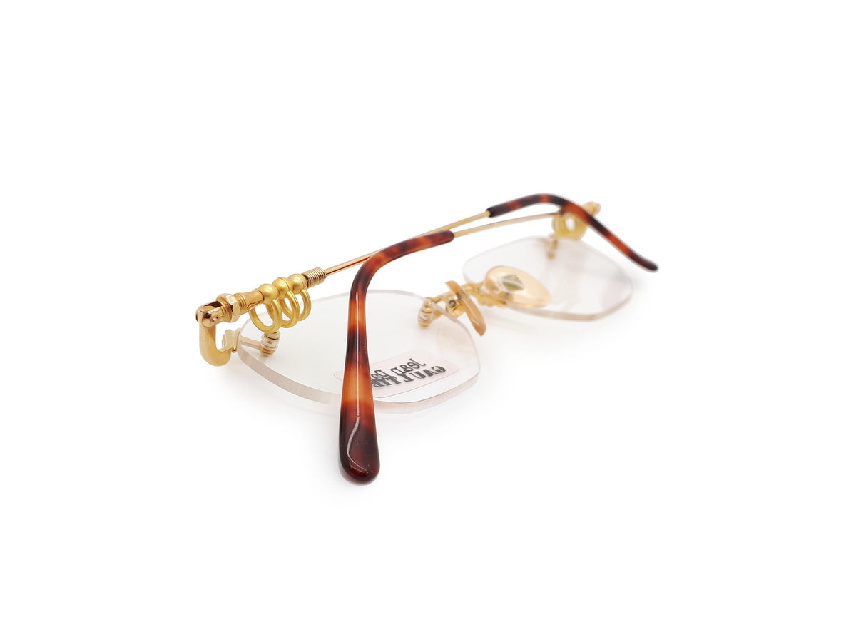 Vintage Jean Paul Gaultier 55-5102 Col 1 Rimless Glasses Frames