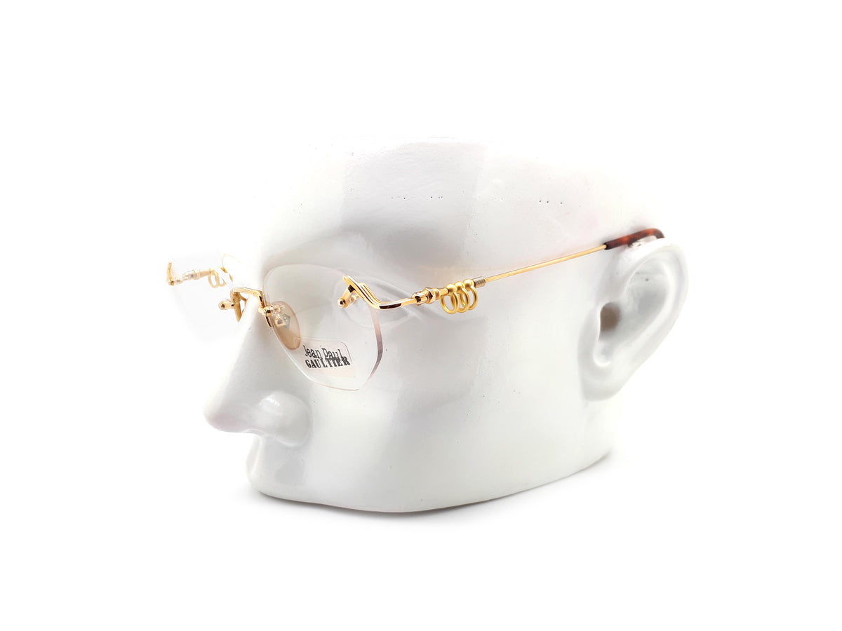 Vintage Jean Paul Gaultier 55-5102 Col 1 Rimless Glasses Frames