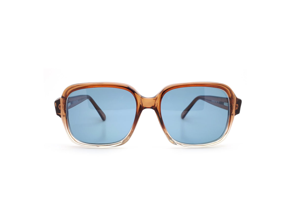 90s Vintage Square Sunglasses Monsieur 100F Brown 2 Tone