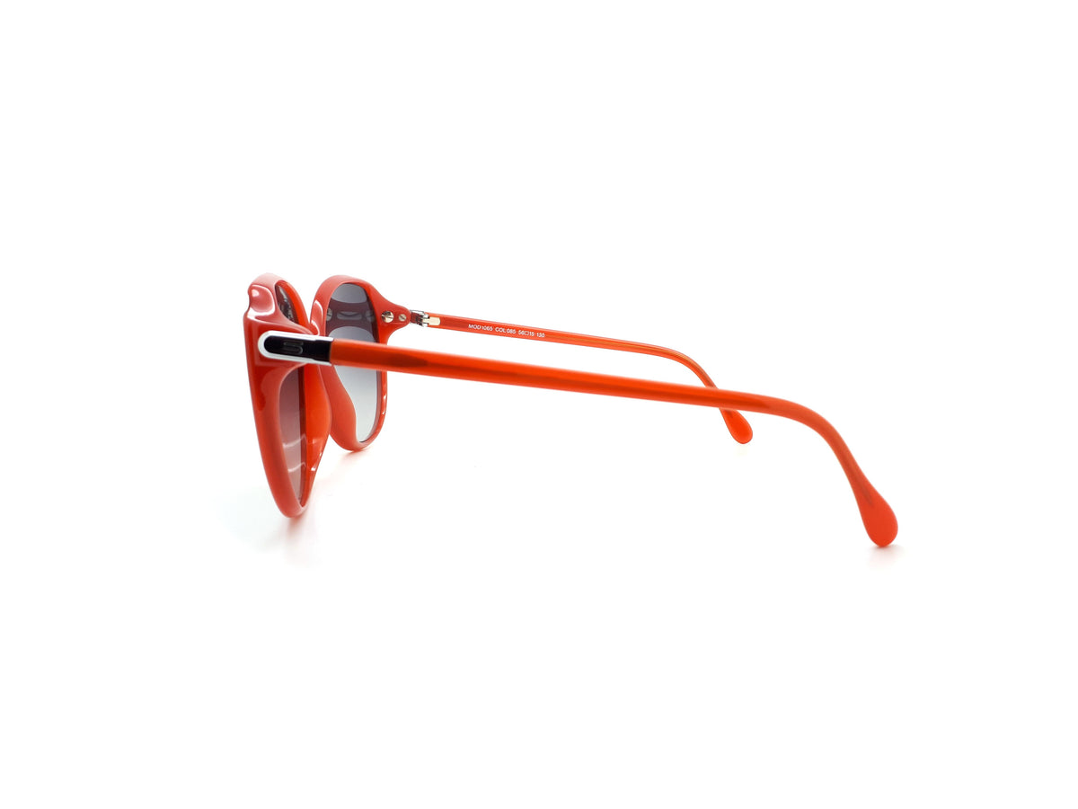 Red Silhouette Sunglasses with blue gradient lenses