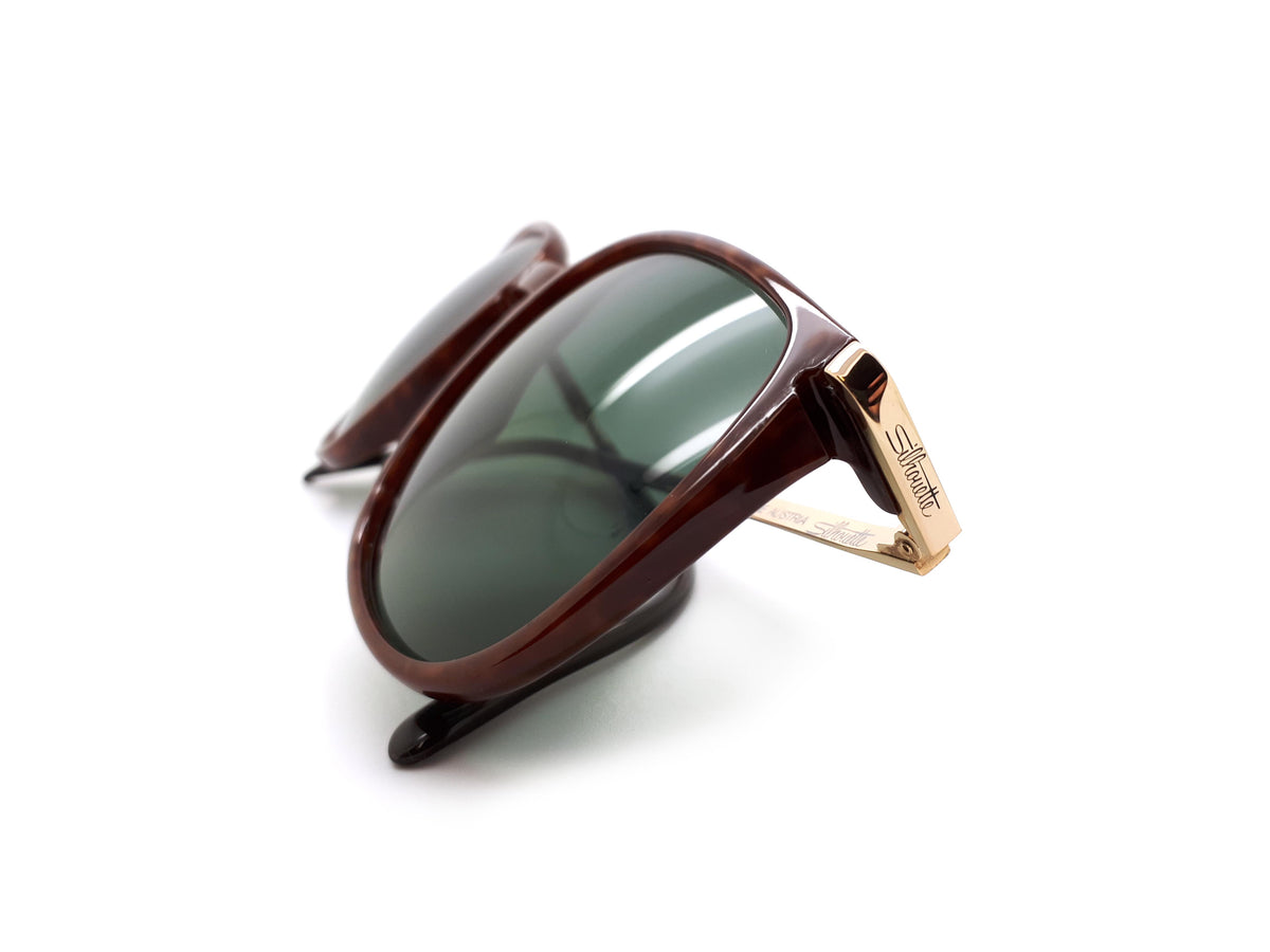 Silhouette wayfarer sunglasses with green lenses