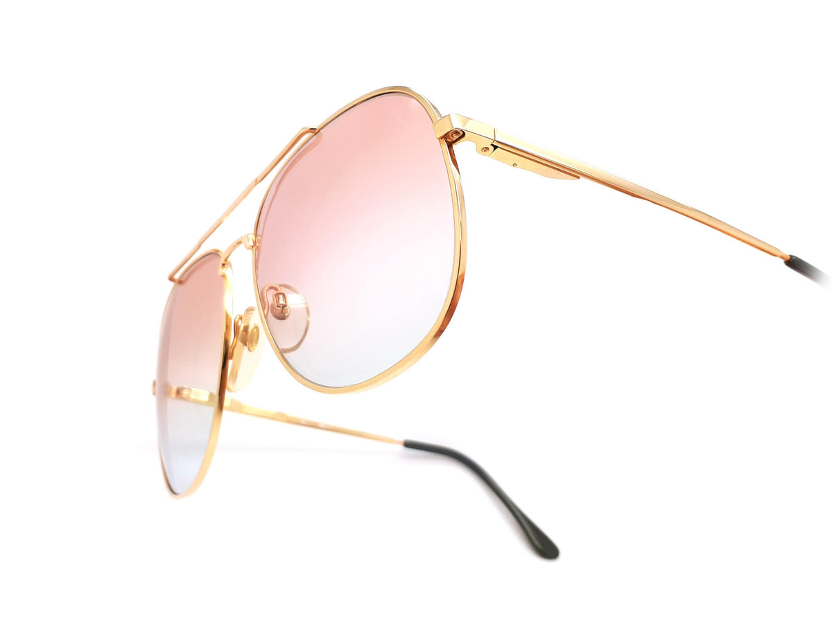 Vintage Gold Aviators with Pink Lenses Sunglasses