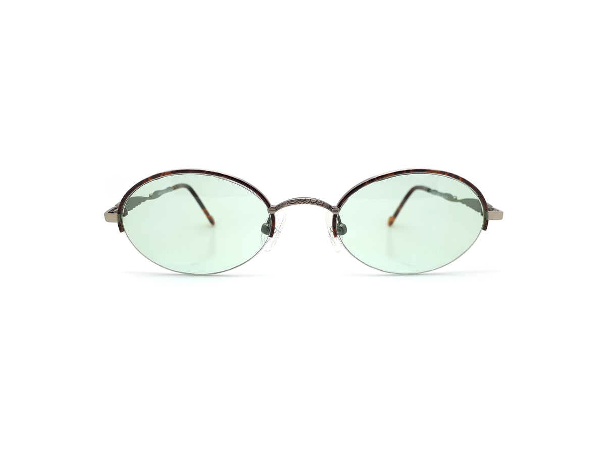 Casual Occhiali Italia D Amber A Silver Vintage Oval 90s Sunglasses