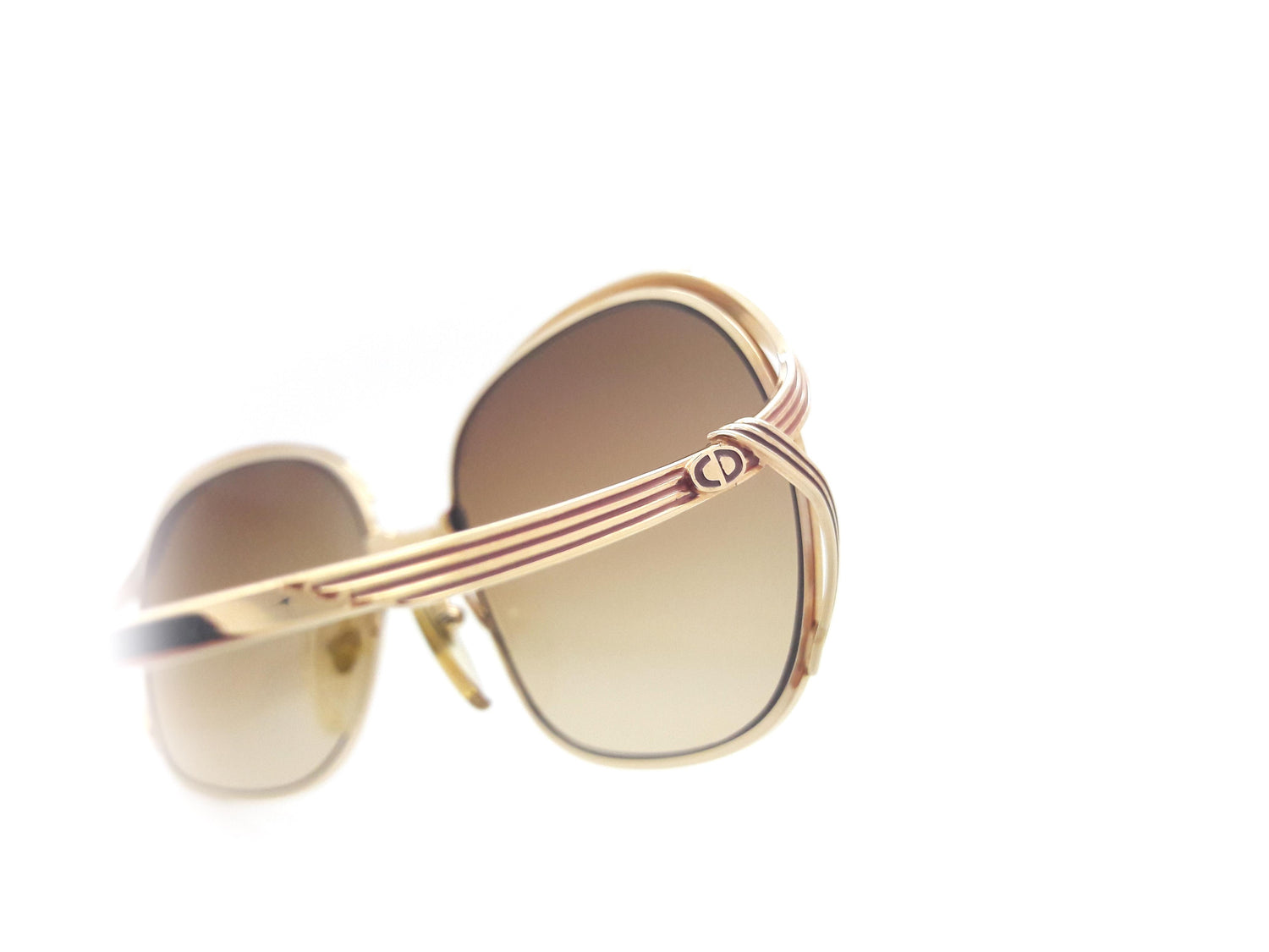 美品✨Christian Dior Logo Gold Sunglasses Christian Dior 24 Karat Gold Unique Y3B8E Sunglasses