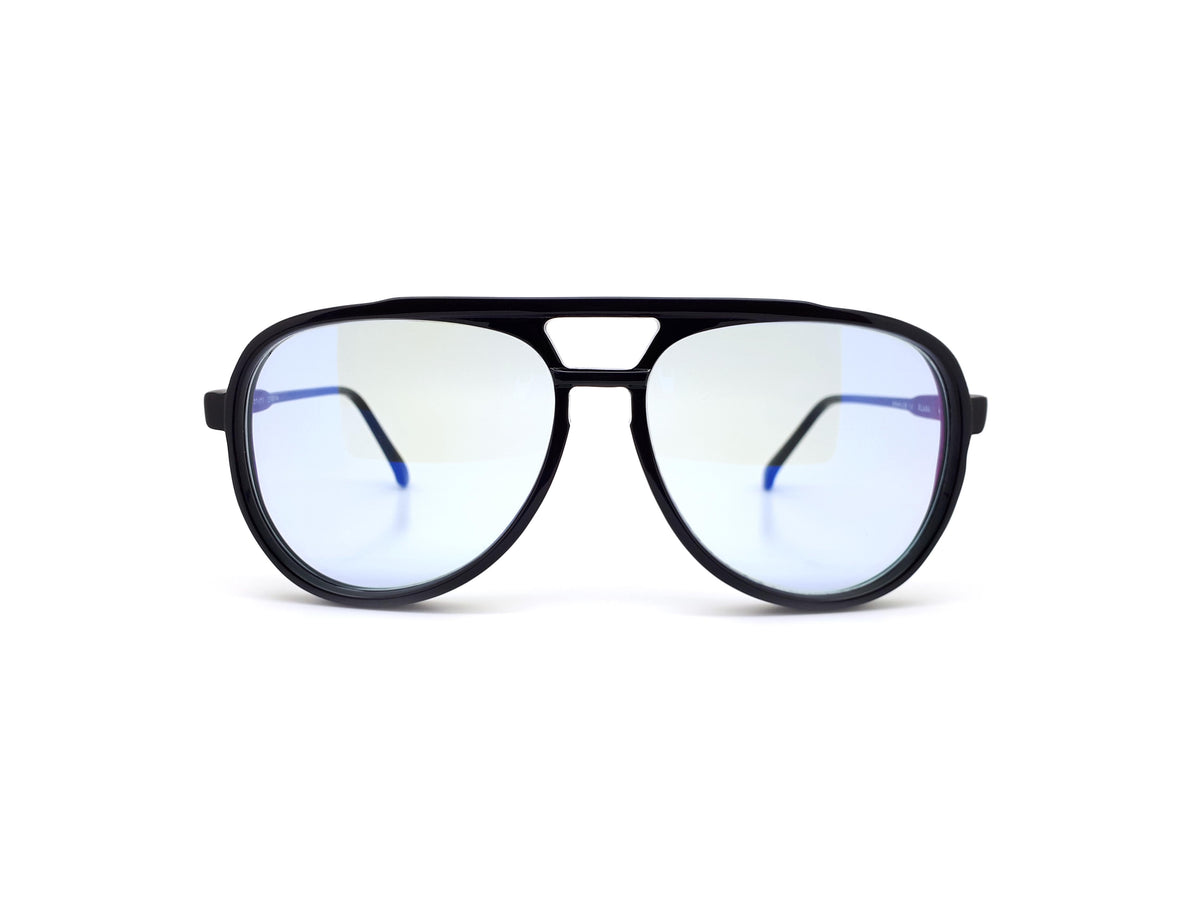 Vintage 90s Black Aviator Sunglasses Flash Lenses