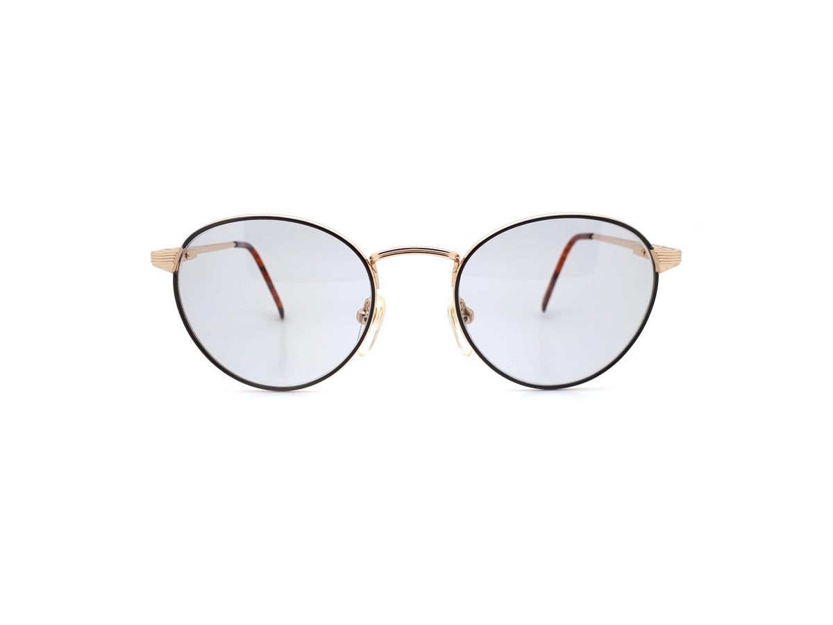 Vintage Round 90s Sunglasses with Black Trim and grey lenses