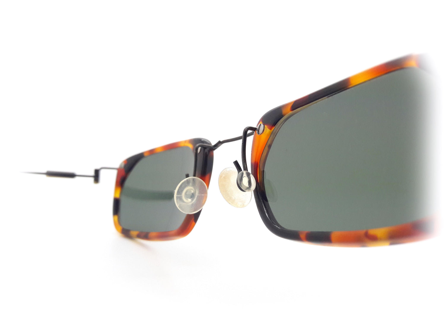 Gianni Versace Tortoise Shell Rectangular Sunglasses. Gianni Versace Sunglasses 1996 Vintage Brown Gold Medusa 424  main image 3
