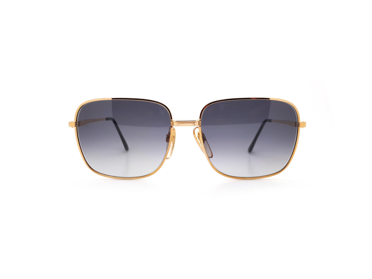 Vintage Gold Square Sunglasses 1980s  