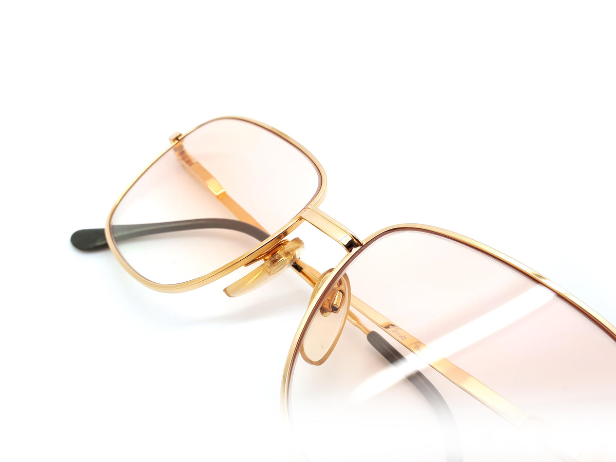 Vintage Square Gold Sunglasses Haute Couture 028 1 1980s NOS