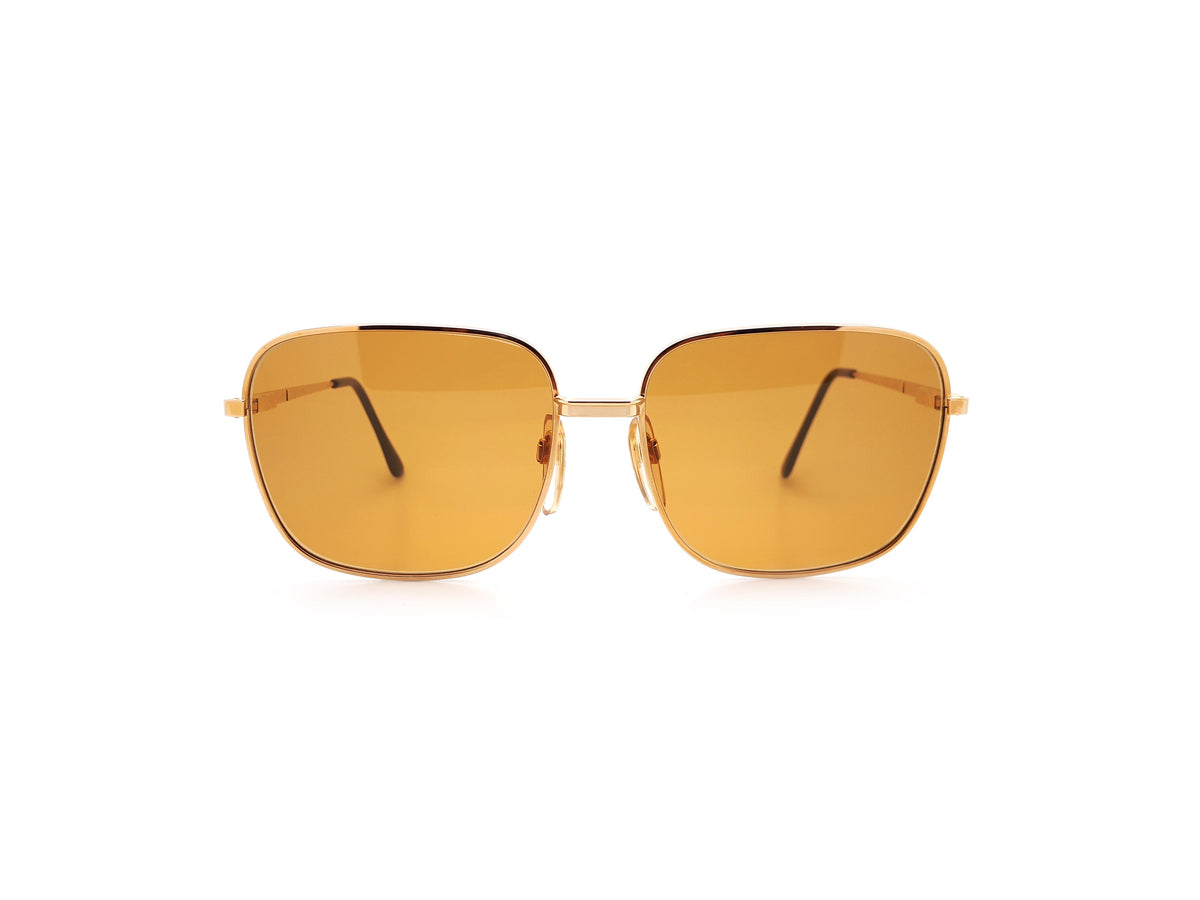 Vintage Square Gold Sunglasses Haute Couture 028 1 1980s NOS