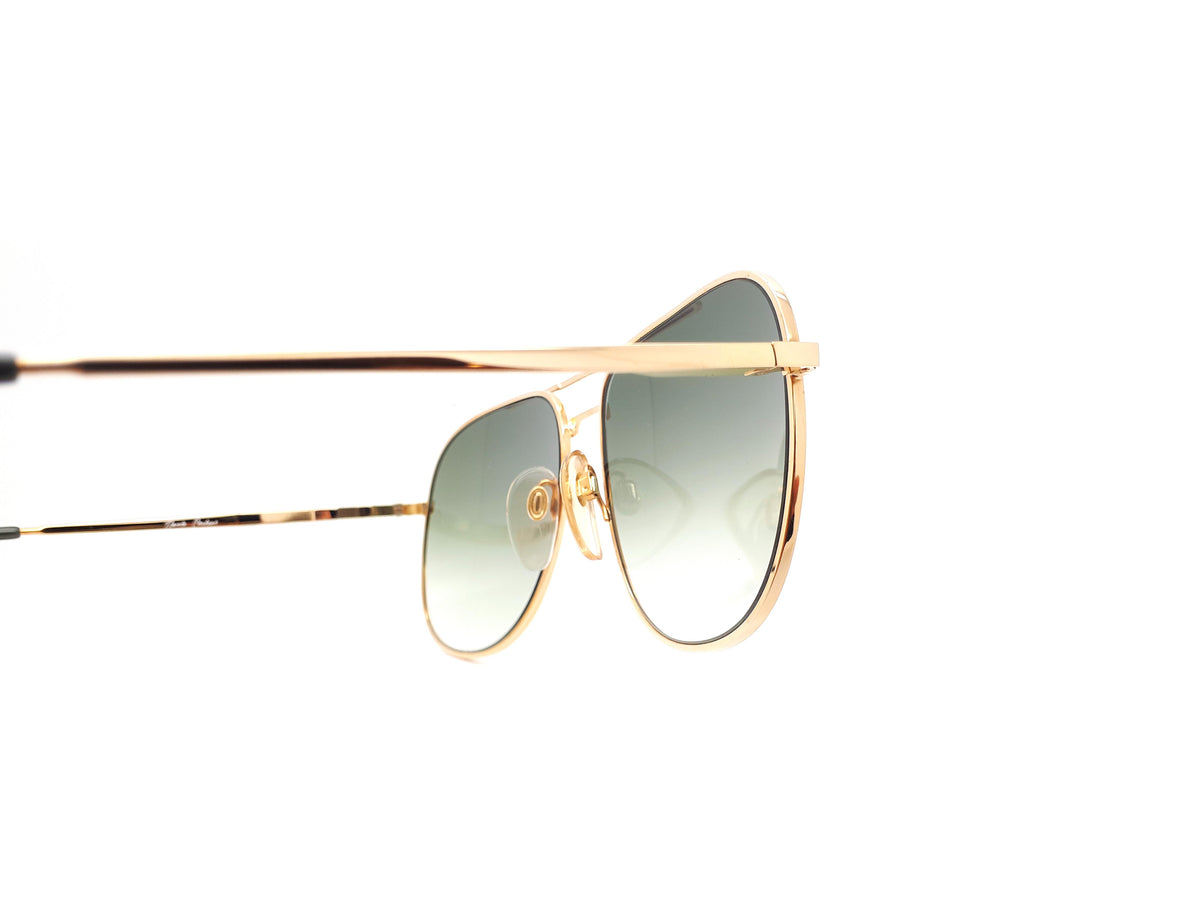 Stylish metal aviators with raised gold brow bar