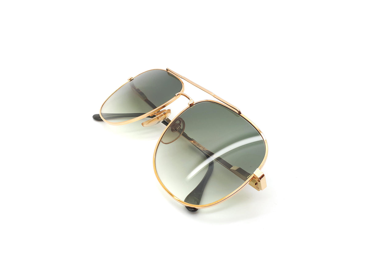 retro 80s gold aviator with fresh green gradient UV tints.