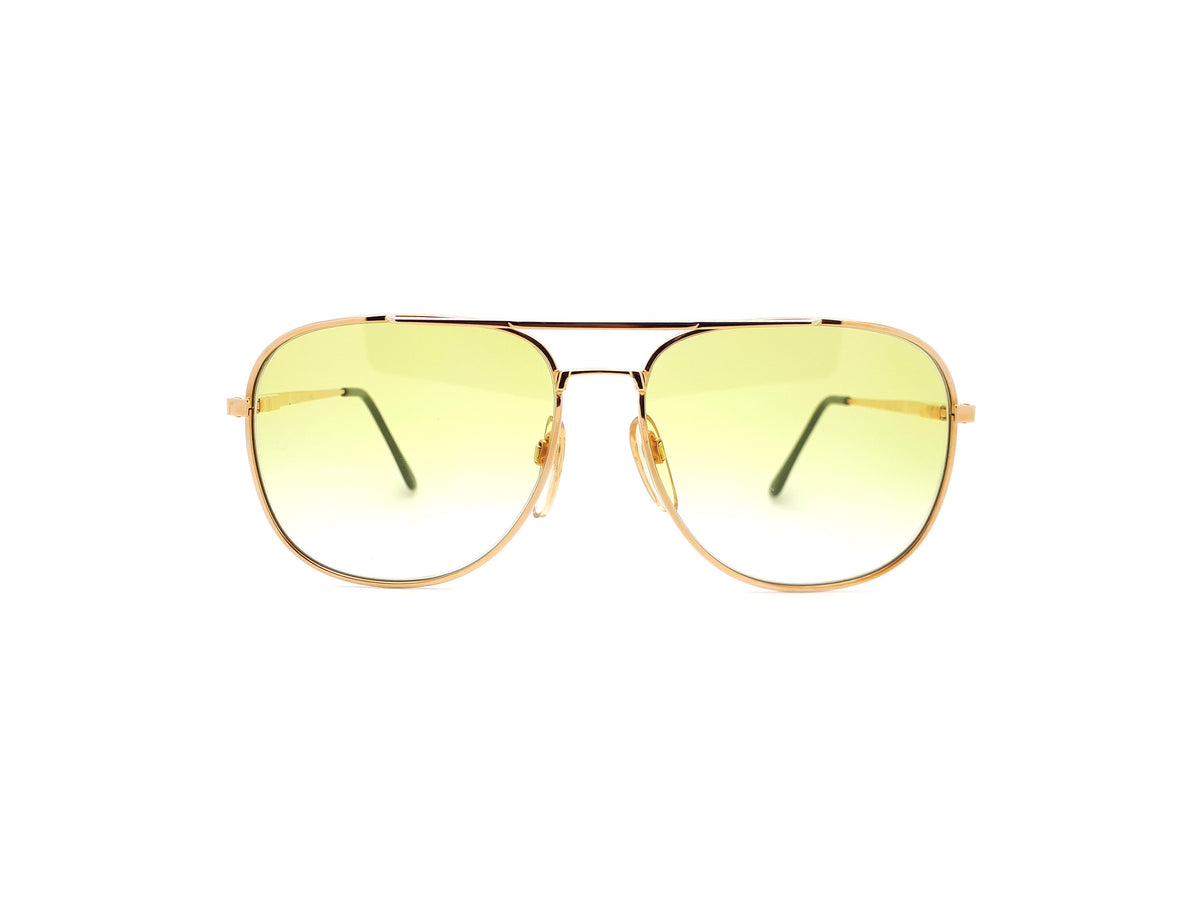 Vintage Gold Aviator with Yellow Lenses Haute Couture 8307 1 Sunglasses 80s
