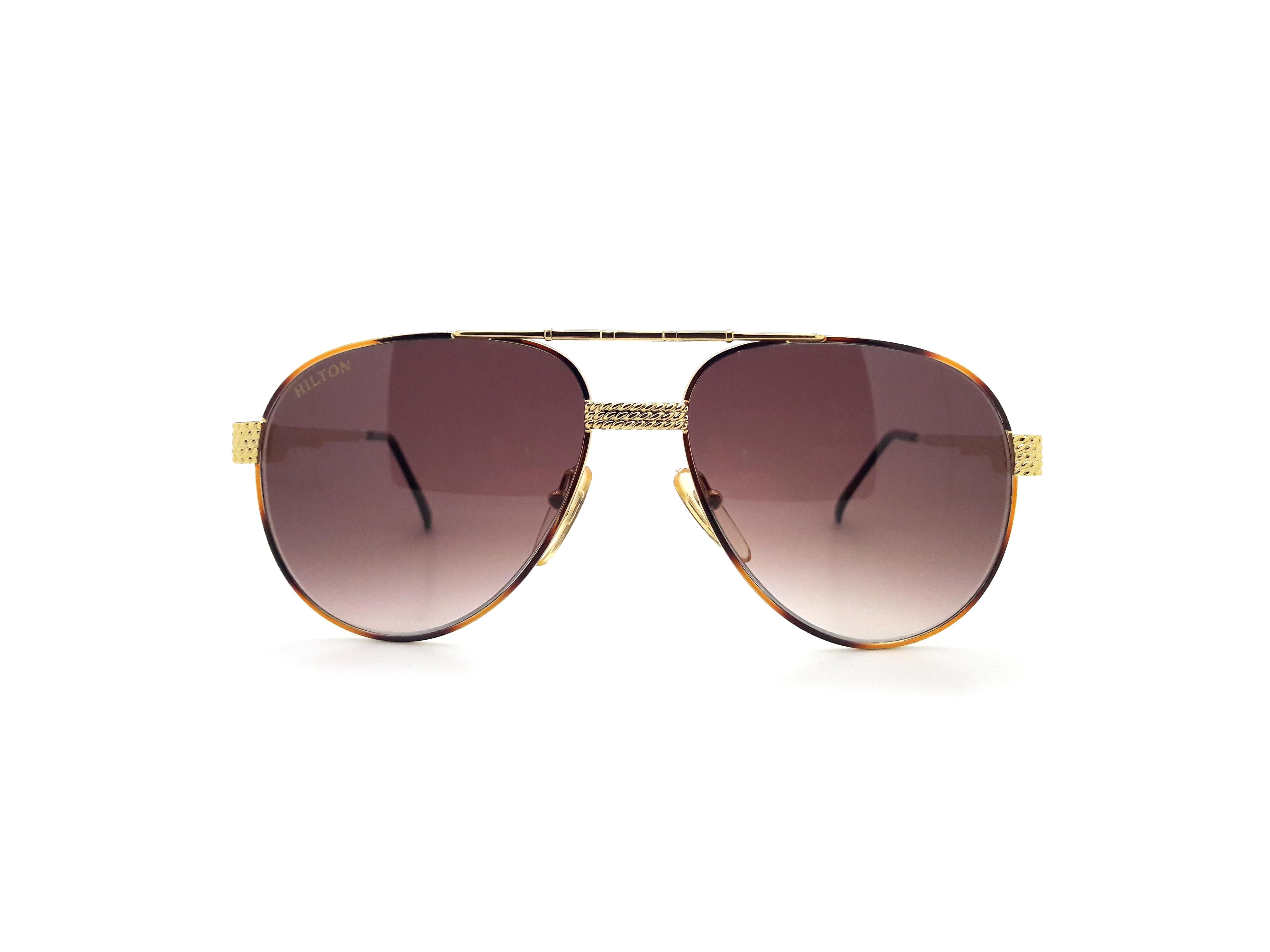 Hilton Exclusive 021 24kt Vintage Sunglasses w/ Pink Gradient Custom Lenses