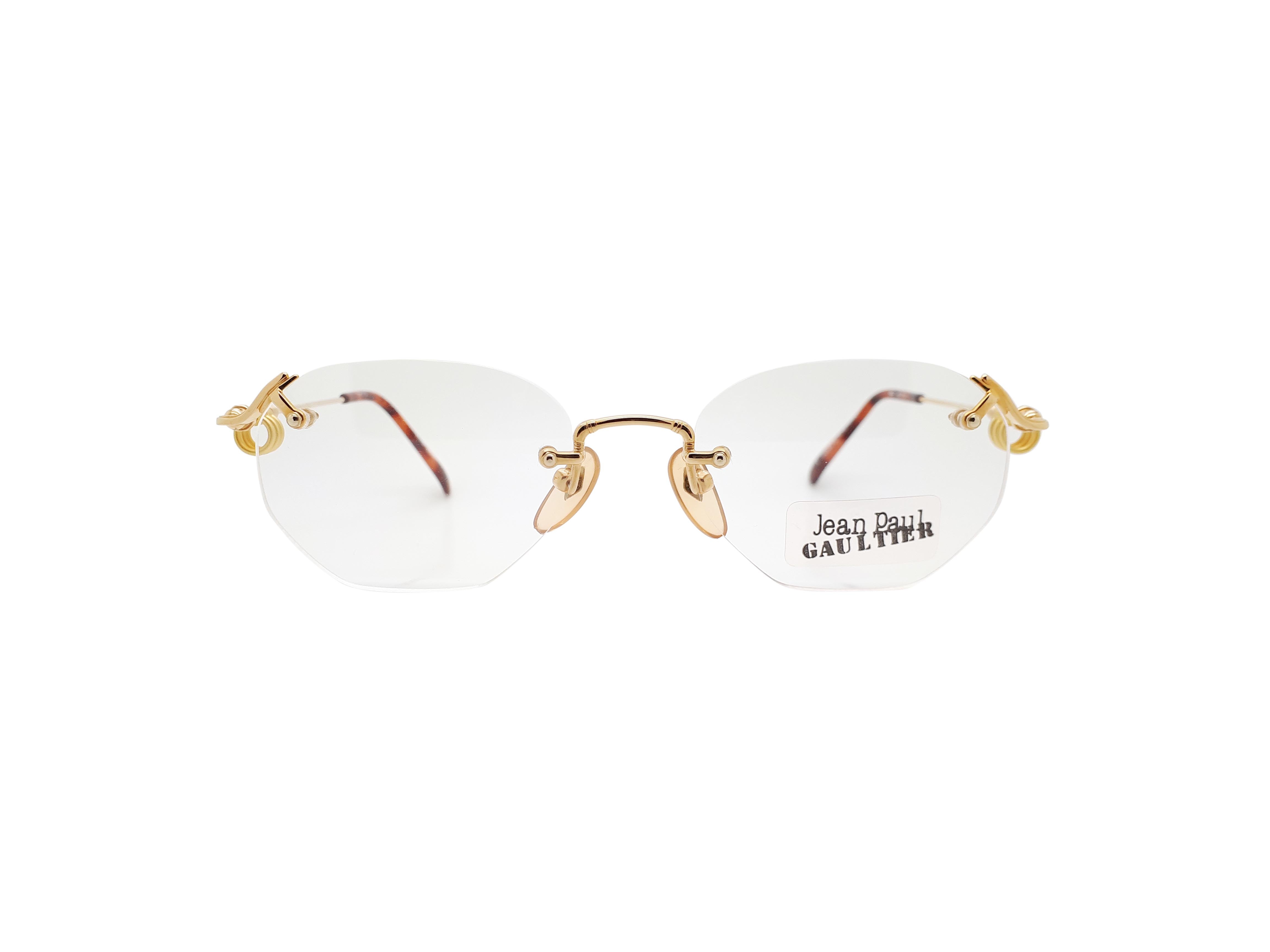 Vintage Jean Paul Gaultier 55-5102 Col 1 Rimless Glasses