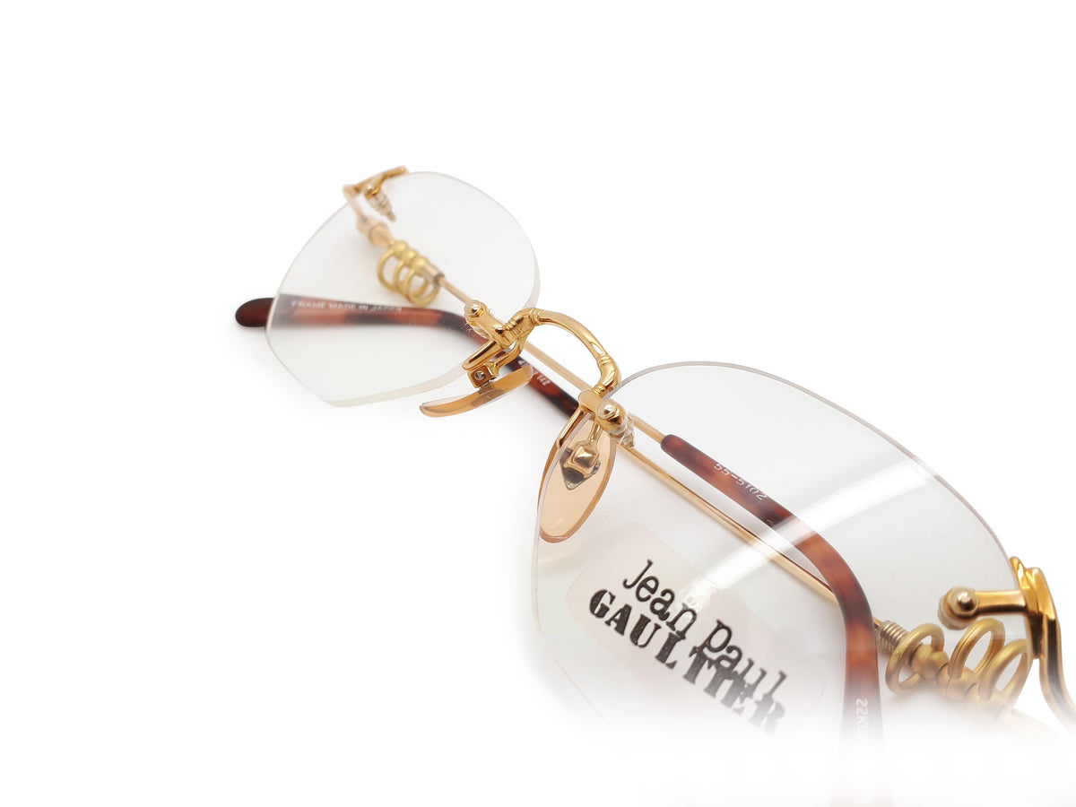 Vintage Jean Paul Gaultier 55-5102 Col 1 Rimless Glasses Frames