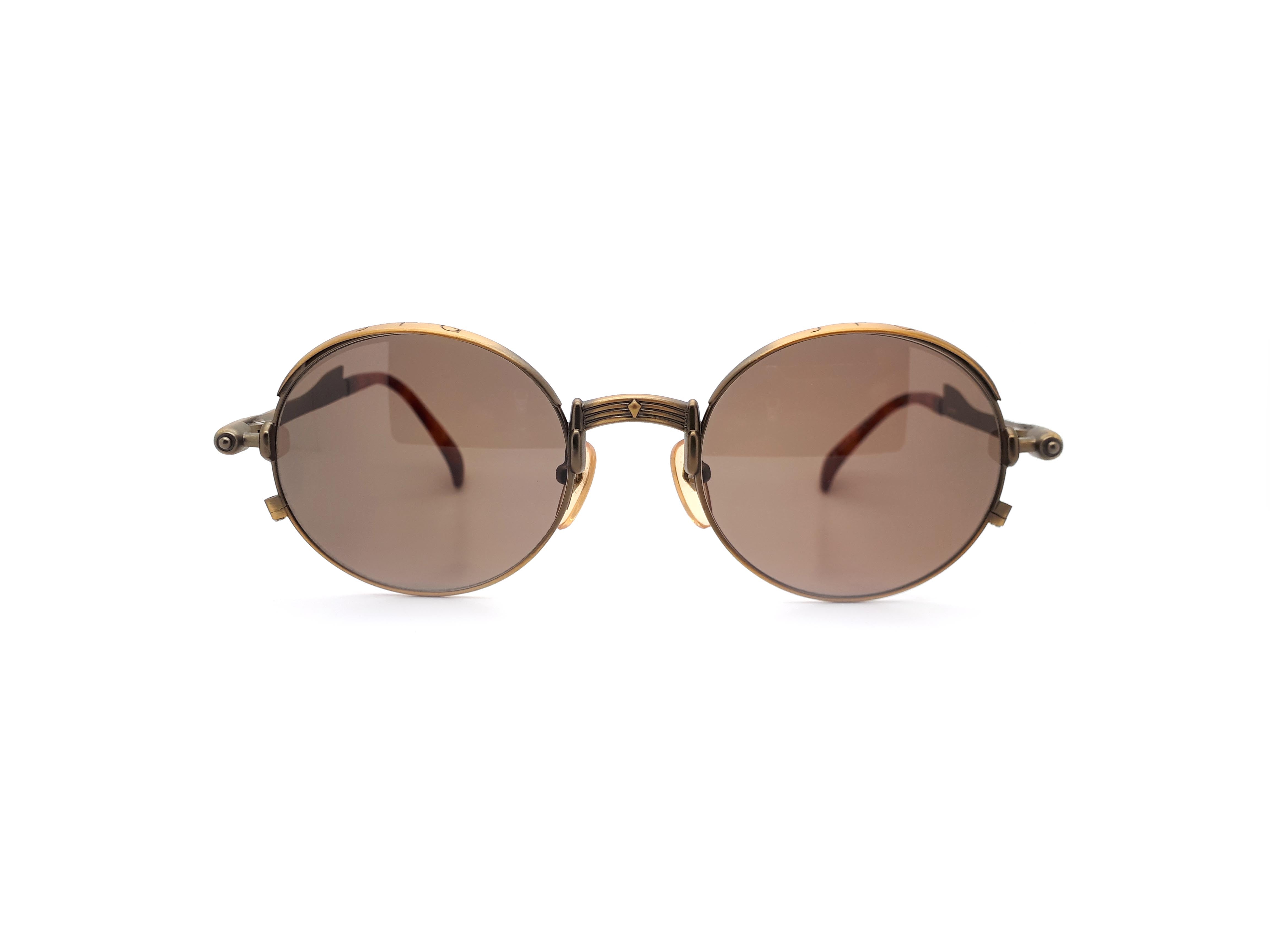Wiz Gold & Brown Round Sunglasses