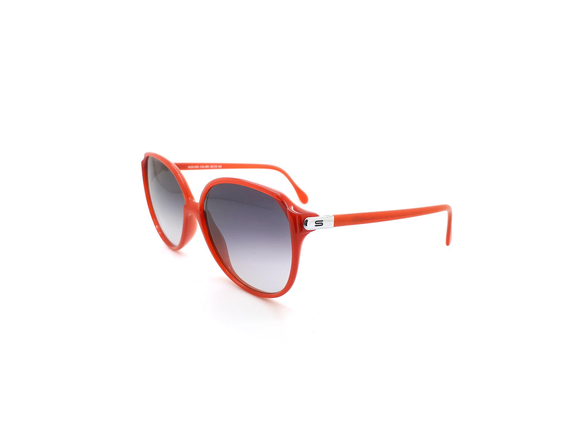 Red Silhouette Sunglasses with blue gradient lenses