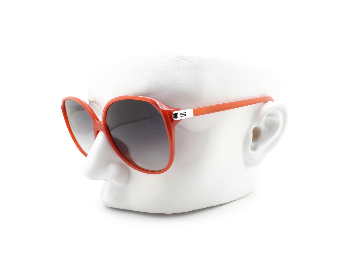 Red Silhouette Sunglasses with blue gradient lenses