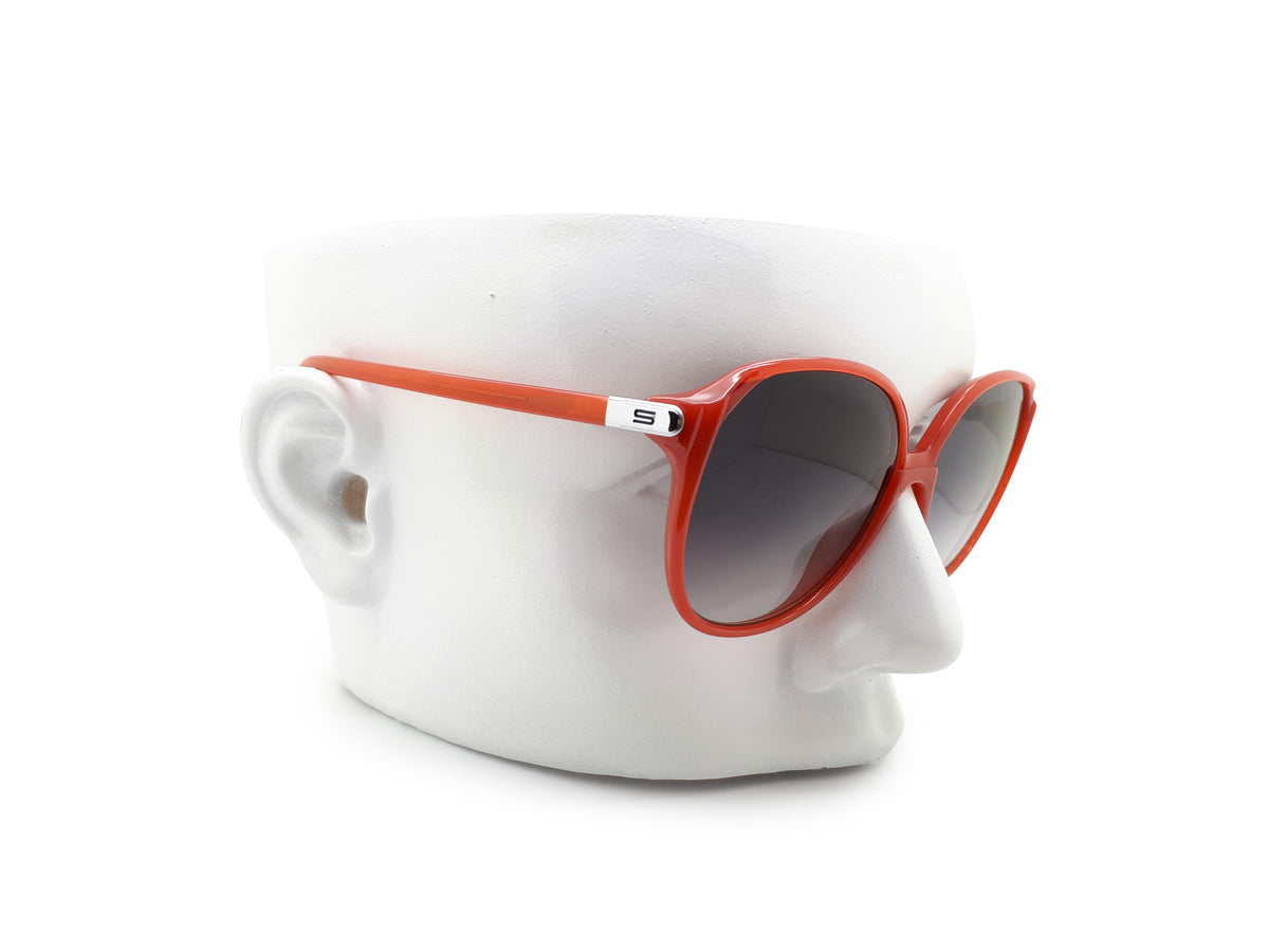 Red Silhouette Sunglasses with blue gradient lenses